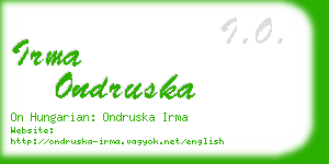 irma ondruska business card